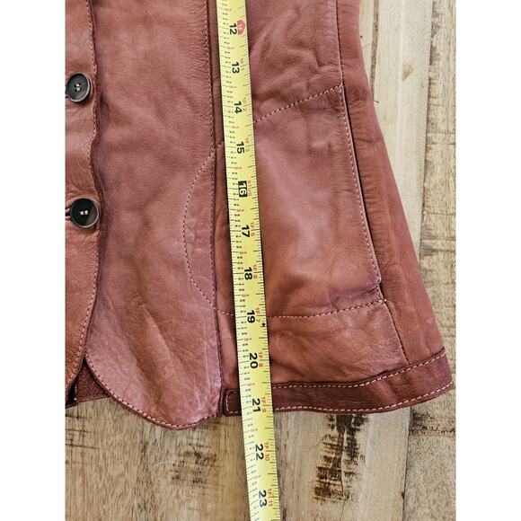 Collection Privee Pelle Leather Jacket Womens Size 42/6 Made In Italy Brown - Picture 5 of 16